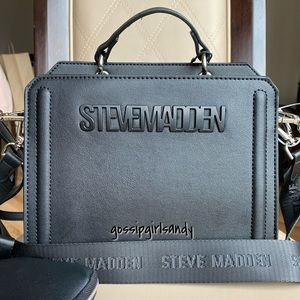 Steve Madden Black Bevelyn Crossbody Handbag
